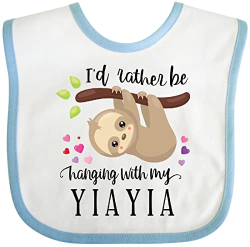 inktastic Sloth I'd Rather Be Hanging with Yiayia Baby Bib