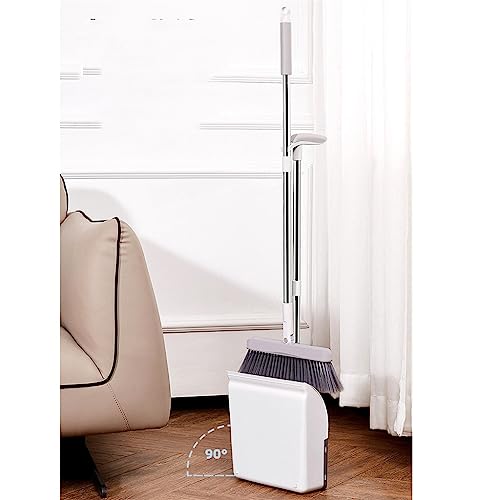 HNJCHE Folding Standing Broom Household Broom Sweeper Dustpan Set Sweep Broom Sweeper Household, AS SHOW