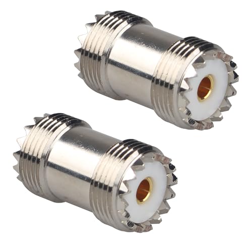Futheda 2PCS SO239 UHF Female to Female Adapter PL259 RF Coaxial Cable Connector Compatible with Wi-Fi CB Ham Radio Walkie-talkie Video FPV Antenna Phone Signal Booster Broadcast