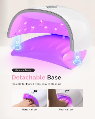 Image of MelodySusie Cordless UV Nail Lamp with 3 Timers & Smart Sensor, 2026 Uprgraded P-Plus30G Rechargeable UV Light Cures All Gels, Especially Builder, Hard, Extension, Acrylic & Chrome Gel Polishes White