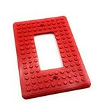 Custom 3D Printed Light Switch Covers, with Building Block Pattern - Lego Compatible (Decora Single, Scarlet Red)