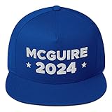 Hogue WS LLC Sean McGuire Hat (Embroidered Flat Bill Snapback Cap) 2024 Presidential Election Candidate Royal Blue