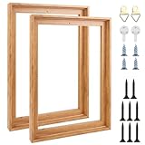 LDHHYH 2 Pack Floater Frame for 12x16 Inch Canvas Painting, Solid Floating Frame for 0.6” Deep Canvas, Wall Art Painting Frame for Living Room Bedroom Office - Walnut