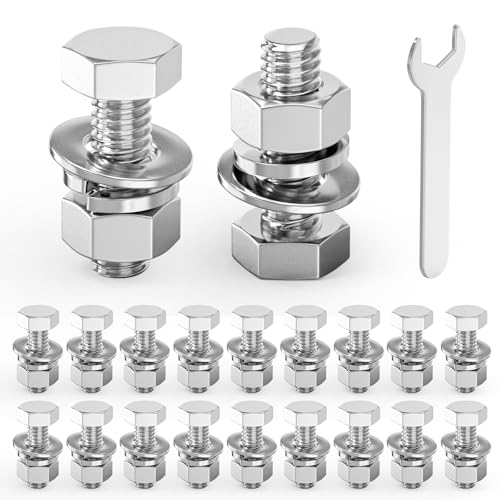 Boulons hexagonaux anti-vibration en inox 304 pour éliminer le desserrage des filetages en lot de 20
