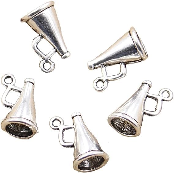 Miniatura 2 de 50 piezas de colgantes, altavoces, 0.591x0.354x0.354 in antiguos, colgantes de aleación de zinc de plata tibetana antigua