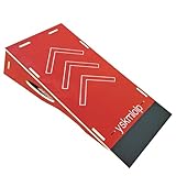Jump Practice Ramp for,BMX Bike & Bicycle & Skateboards RC Car & Roller Skating - Kids ramp for Jumping Practice, Easy to Assemble & Portable (Red, (42.91 'L x 23.26' W x 11.66 'H))