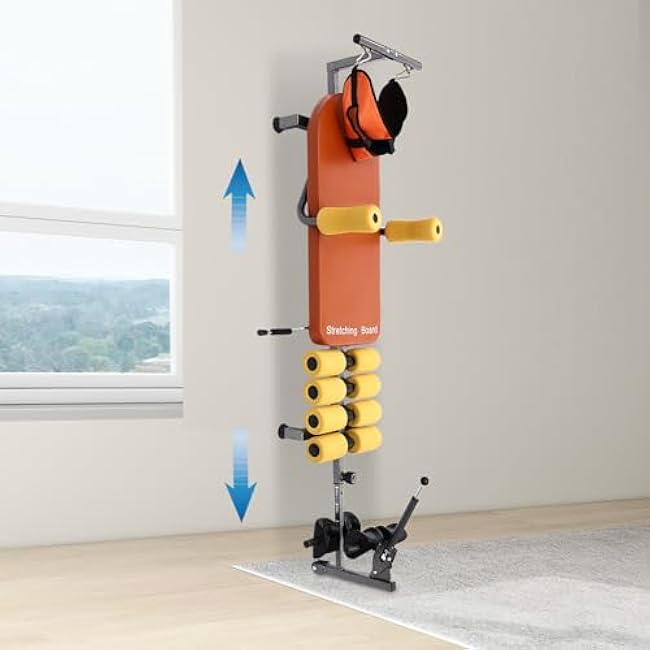 Inline Back Stretch Bench with Cervical Traction, Adjustable Back & Neck Decompression Tool, Back Stretcher Machine with 286.6lbs Capacity for Lower Back Pain Relief