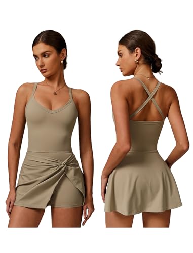 Robe de tennis pour femme active robe caraco de golf sport avec short