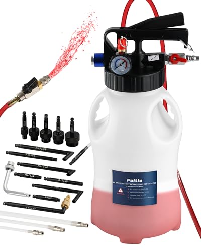 6L Transmission Fluid Transfer Pump w/ 15 ATF Adapters & 3 Suction Hoses, 2-Way Pneumatic Fluid Extractor/Dispenser for Transmission, Differential, Transfer Case & Gearbox, Transmission Filler Pump