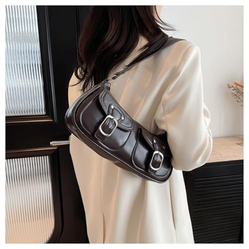 Image of Vintage Buckle Punk Purse for Women, Retro Y2K Shoulder Bag, Mini Hobo Clutch Aesthetic Purse for Travel Shopping