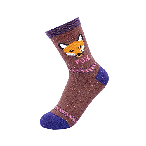 Image of JOYCA & CO. 3-5 Pairs Womens Multicolor Fashion Warm Wool Cotton Thick Winter Crew Socks