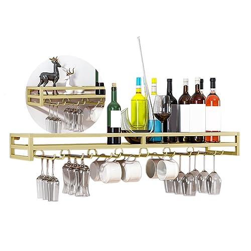 Soporte para Copas de Vino montado en la Pared, Colgador de Copas de Vino de Metal, Estante para Colgar Copas de Vino Negro/Dorado/Blanco con Tornillos, Estante para Copas de Vino