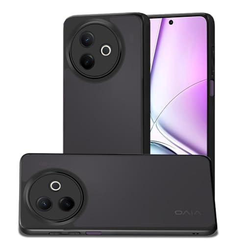 Image of AESTMO Vivo Y39 5G Back Cover | 360 Protection | Matte Frosted Hard Back Translucent | Bumper Case for Vivo Y39 5G (Smoke Black Matte PC+Black TPU Bumber)