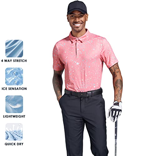 Ephemoca Mens Golf Polo Shirt Collar Quick Dry Short Sleeve Casual Slim Fit Active Shirts Red Xxxl #TOP5