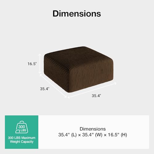 Image of Novilla Modular Sectional Sofa, Modern Cloud Sectional Couch with Smarts Coil Support, Upholstered Boneless Couch for Living Room Apartments Bedroom, No Assembly Required, Brown (Ottoman)