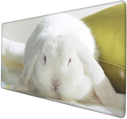 Preisvergleich Produktbild Mauspad Niedliches pelziges Haustier des Lop-Kaninchens Spielmausunterlage übergroße aufgefüllte wasserdichte Mausunterlage kreative PC-Schreibtischunterlage Jungen und