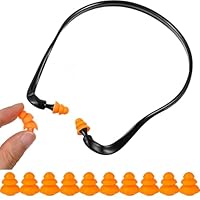 Bügelgehörschutz, Gehörschutzstöpsel, Kopfband Gehörschutz Zur Lärmreduzierung, 1 Sets mit 5 Paar Ersatzstöpseln,14x14x1,4 cm, Schwarz und Orange Ohrstöpsel 