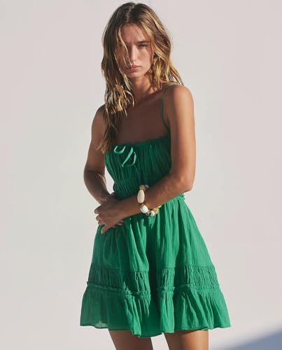 Image of ForeMode Summer Deep V Neck Bohemian Women Mini Short Dress Backless Beach Boho Dress