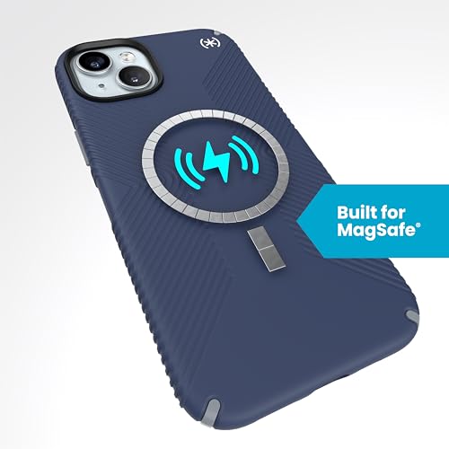 Image of Speck Presidio2 Grip Blue /Grey /White - MagSafe Compatible, Slim iPhone 15 Plus Case (6.7 inch)