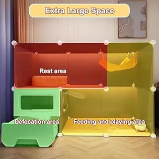 WXXSHGDW Gabbia per Gatti da Interno con Lettiera, Gabbia per Gatti di Grandi Dimensioni a 2 Livelli, Recinto per Gatti, Villa per Gatti Spazio Extra Large, per 1-2 Gatti