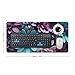 Purple and Teal Flowers Desk Mat Non-Slip Laptop Writing Pad Large Keyboard Mousepad with Rubber Base 23.6