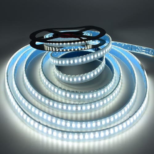 Image of SUYOOULIN LED Strip Lights, 30000LM AC110V /120V 33ft /10m SMD 2835 1200 LEDs Light Strips Tube Waterproof IP67 LED Ribbon, 2 Times Brightness Than Low Voltage Strip Lights (Cold White 6500K)