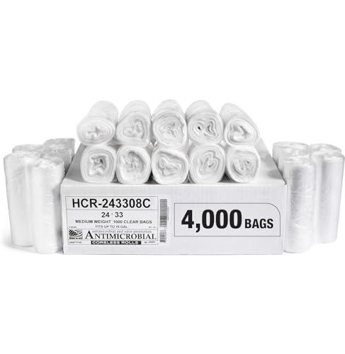 Image of Aluf Plastics 12-16 Gallon 8 Micron (eq) Black Bags 24 inch x 33 inch 4000 Count