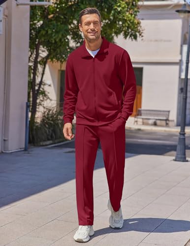 COOFANDY Men 2 Piece Jogger Sets Lightweight Track Suits Fitted Athletic Sweat Pants And Shirt Set Men Christmas Outfit — view 6