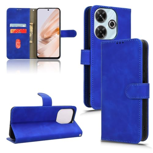 Étui portefeuille Xiaomi Redmi 13 4G protège écran contre chutes housse bleu