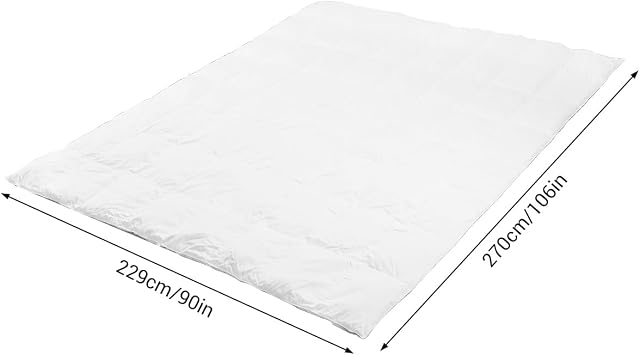 White Goose Fiber Down Comforters Insert, Box Stitching Bedding Duvet Insert King, Medium-Weight for Spring & Winter, Fluffy Warm Thick Quilt with Tabs