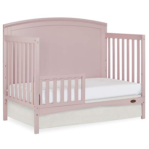 Image of Dream On Me Toddler Guard Rail for Convertible Crib, Solid Wood Bed Rail for Toddler Bed Conversion, Blush Pink