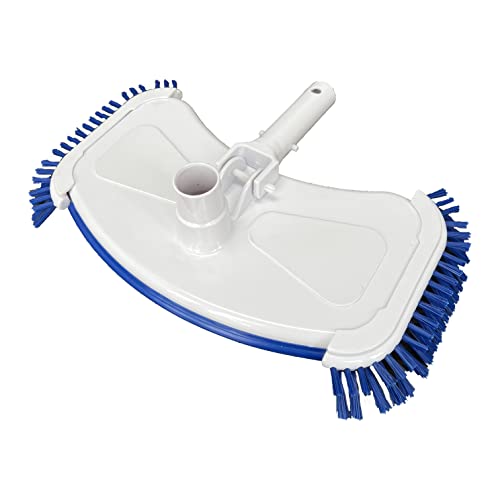 Happy Hot Tubs Deluxe Large Weighted Vacuum Head With Side Brushes Vac Swimming Pool Heavy Duty Brush Telescopic Pole Koi Fish Pond