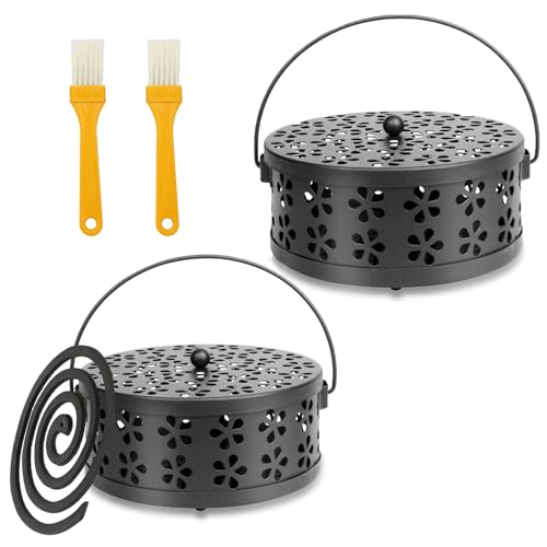 2 soportes en espiral para mosquitos, contenedor portátil con 2...