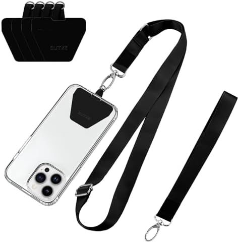 OUTXE Phone Lanyard - 4× Pads, 1× Adjustable Neck Strap, 1× Wrist Strap, Nylon Phone Lanyard Compatible with All Smartphone