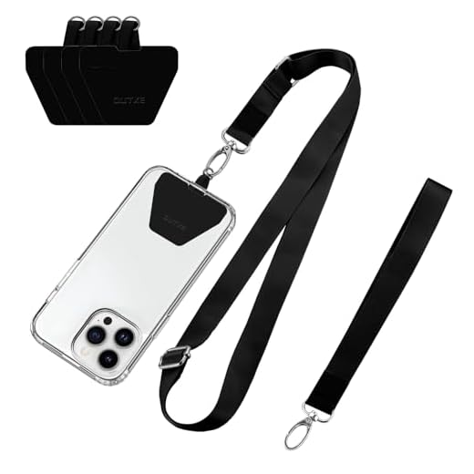 OUTXE Phone Lanyard - 4× Pads, 1× Adjustable Neck Strap, 1× Wrist Strap, Nylon Phone Lanyard Compatible with All Smartphone