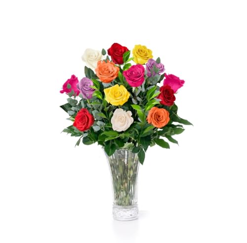 Aquarossa Farms - 12 Assorted Roses Bouquet, Mother's Day Gifts, Flowers Fresh Bouquet, Flowers for...
