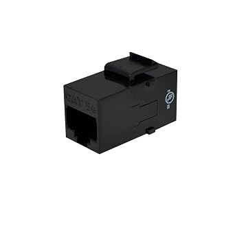 CAT5E RJ-45 Keystone Feedthru Snap-in Coupler Module; Black
