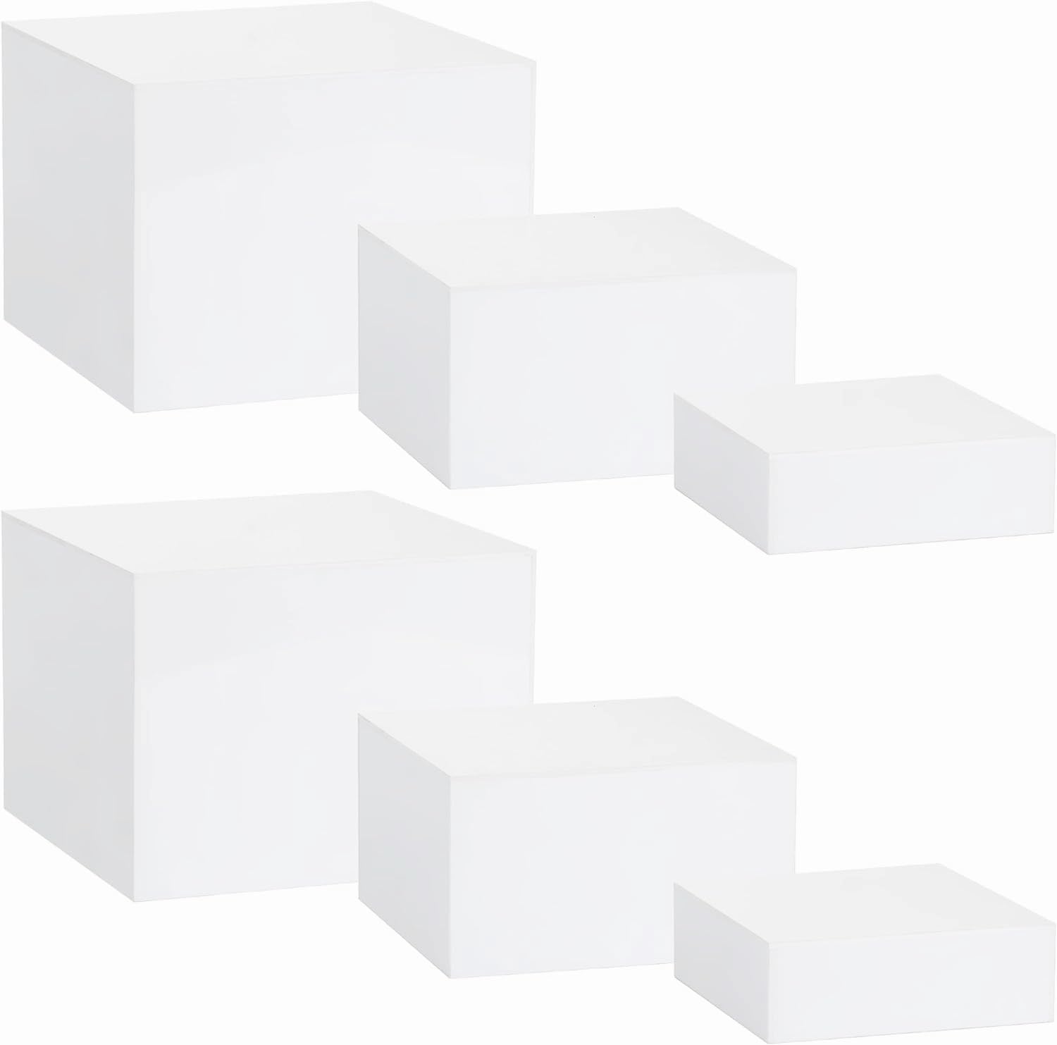 LUOBAO White Acrylic Food Risers,Buffet Risers 5Sided