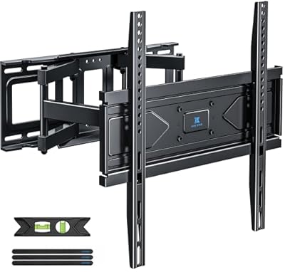 UL Listed Full Motion TV Wall Mount for Most 32-70 inch TVs, Wall Mount TV Bracket for 40 50 55 65 inch tv with Smooth Swivel, Tilt, Extension, Level-Has Hardware & Drill Template