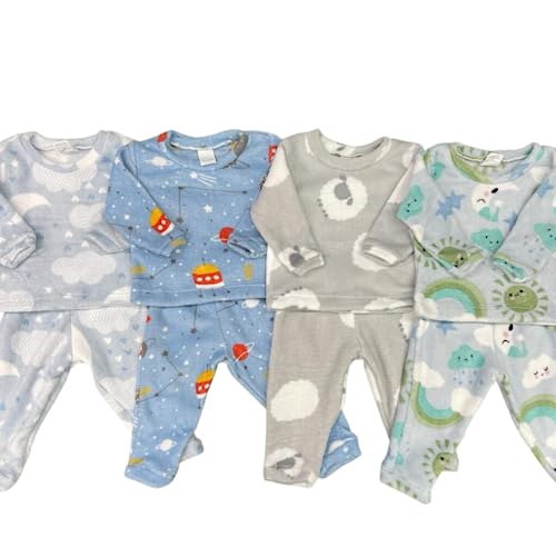 Conjunto Macacão Pijamão Infantil Frio Inverno Soft Macio Colorido Bebê do RN ao 3 (Conjunto - Menin