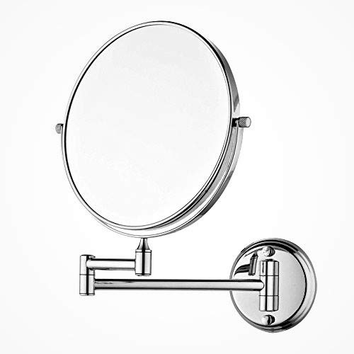 Brass Anti Rust Magnifying Shaving Mirror | Makeup Mirror| Magnifying Looking Mirrorr | Shaving Mirror for Men/Bathroom, (Silver, 8 Inch) (Rod Type)-picture-14
