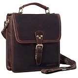 Vielfältiger Allrounder: Leder Schultertasche Herren verwendbar als 12,2 Zoll Tablettasche, Herrenhandtasche, Messenger Bag klein, Leder Cross Body Bag und Pendlertasche