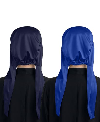 Image of Mehar Women's Hair Ponytail Cap Set of 2 | Soft Stretchable Polyester Hijab Inner Cap | Adjustable Tie-Back | Scarf & Helmet Inner | One Size Fits All