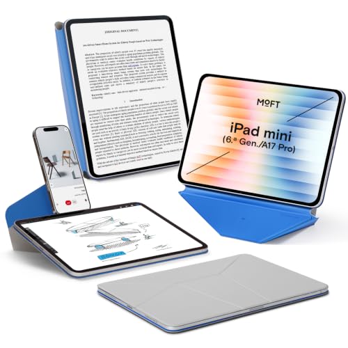 MOFT Dynamic Folio para iPad Mini (6.ª Gen) y iPad Mini (A17 Pro), Funda magnética Delgada con Soporte Ajustable y más de 20 ángulos de visión, función de Encendido/Apagado automático – Cemento
