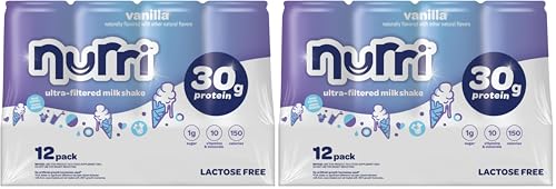 Image of Nurri - 30g Protein Ultra Filtered Milk Shake - Vanilla - Lactose Free, Low Sugar, 150 Calories, 10 Vitamins and Minerals - 11 fl oz, (Pack of 24)