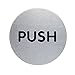 Durable 490065 - Pittogramma Tondo, Adesivo, con Scritta Serigrafata Push, Acciaio Inossidabile, Diametro 83 mm, Argento Metallizzato