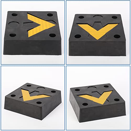 Nisorpa Rubber Molded Dock Bumper, 4" Deep Heavy-Duty Dock Edge Bumper Rubber Trailer Bumper With 4 Bolts For Loading Docks, Marinas And Parking Spots Boat Docks And Boat Slips - 12" L X 12" W #TOP3