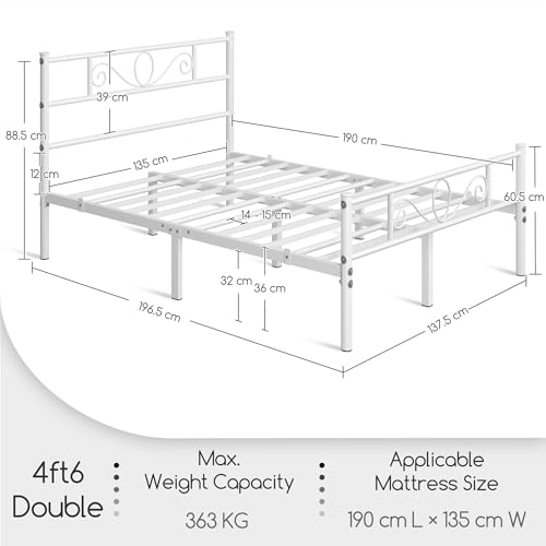 Variante de Yaheetech estructura de cama Blanco
