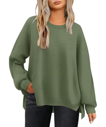 TIYOMI Women Plus Size Tops Long Sleeved Crewneck Sweaters for Curvy Loose Knit Sweater Fall Autumn Winter Shirt XL-5XL