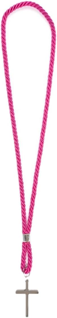 Fuchsia Clergy Cord With Silver Cross